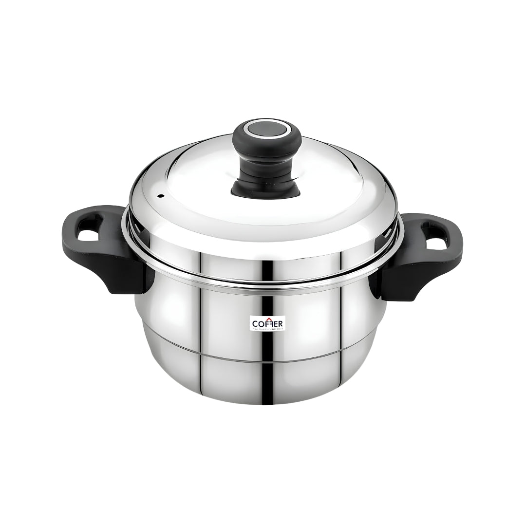 Coffer SS Sambar Mini Idly Cooker 3 Plate_Front View