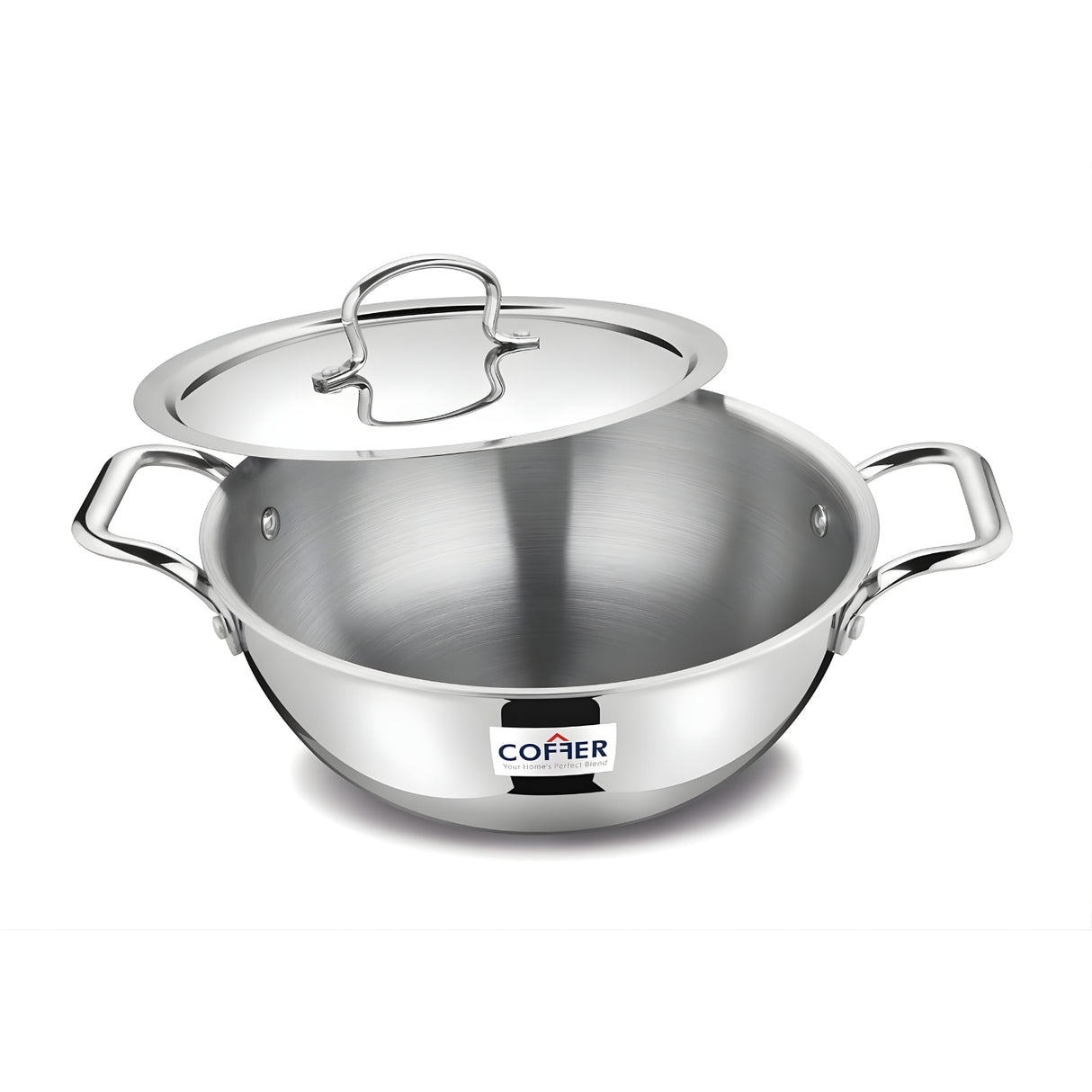 Coffer Triply SS Omega Extra Deep Kadai With Lid 22 cm \ 2.5 L_2