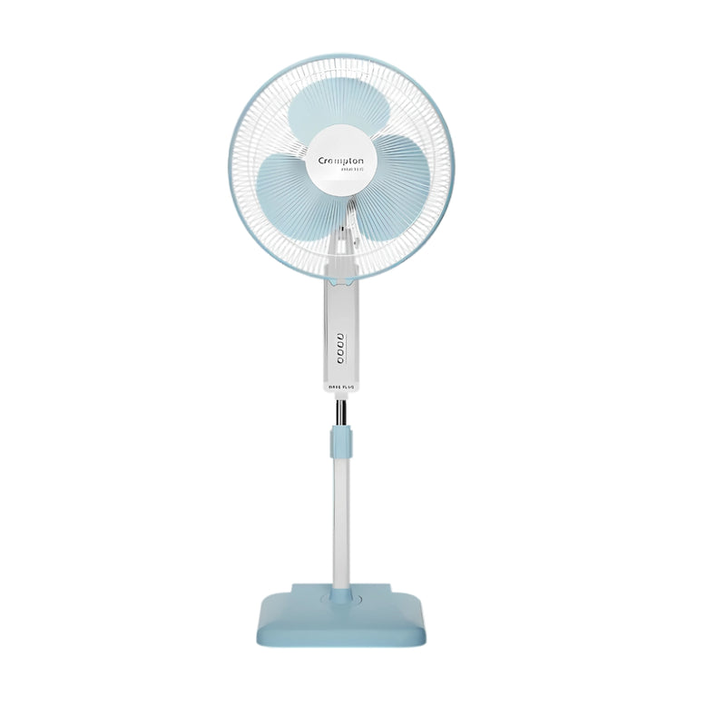 Crompton HiFlo Wave Plus 400mm Pedestal Fan – White with Blue