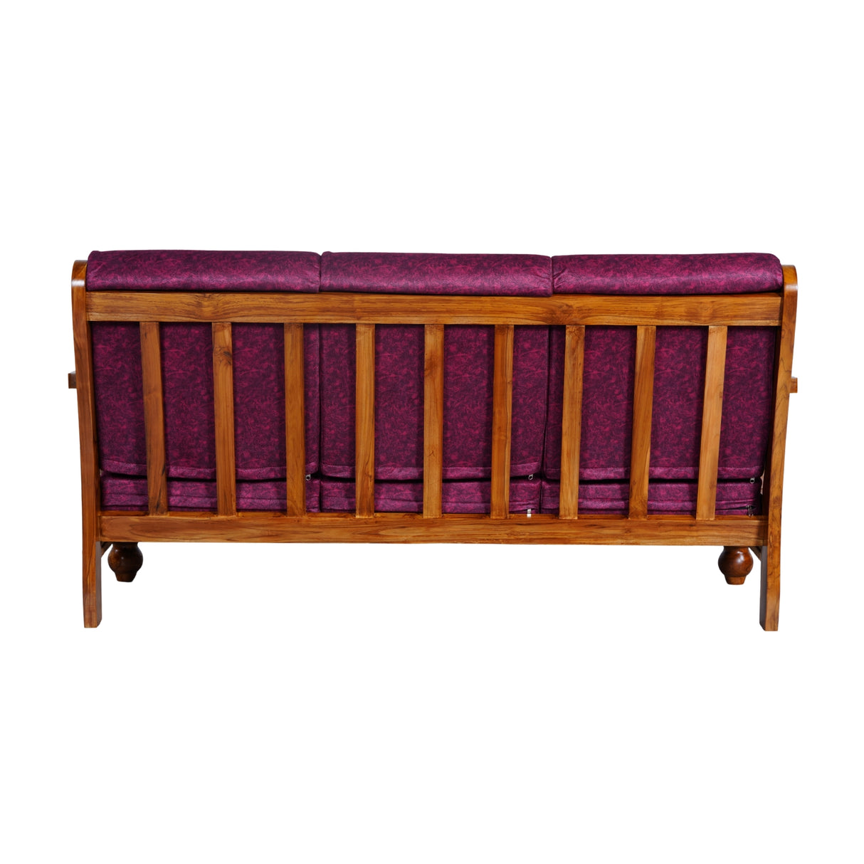 Denver Luxe Wooden Sofa Set (3+1+1-Seater) - Natural Finish