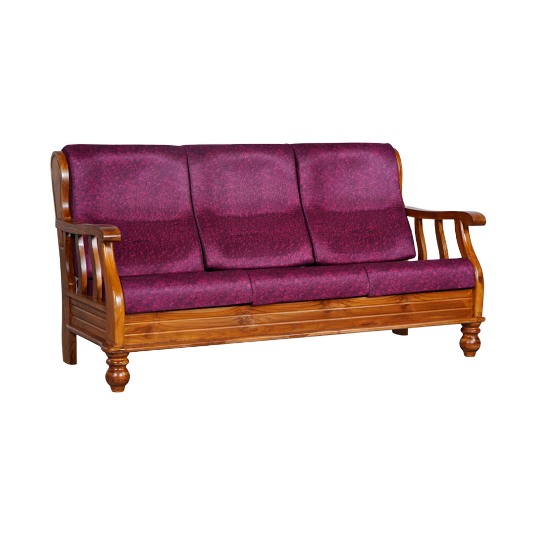 Denver Luxe Wooden Sofa Set (3+1+1-Seater) - Natural Finish_2