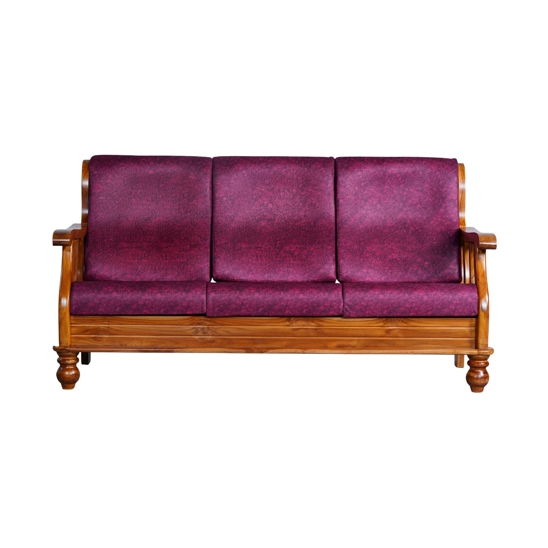 Denver Luxe Wooden Sofa Set (3+1+1-Seater) - Natural Finish_4
