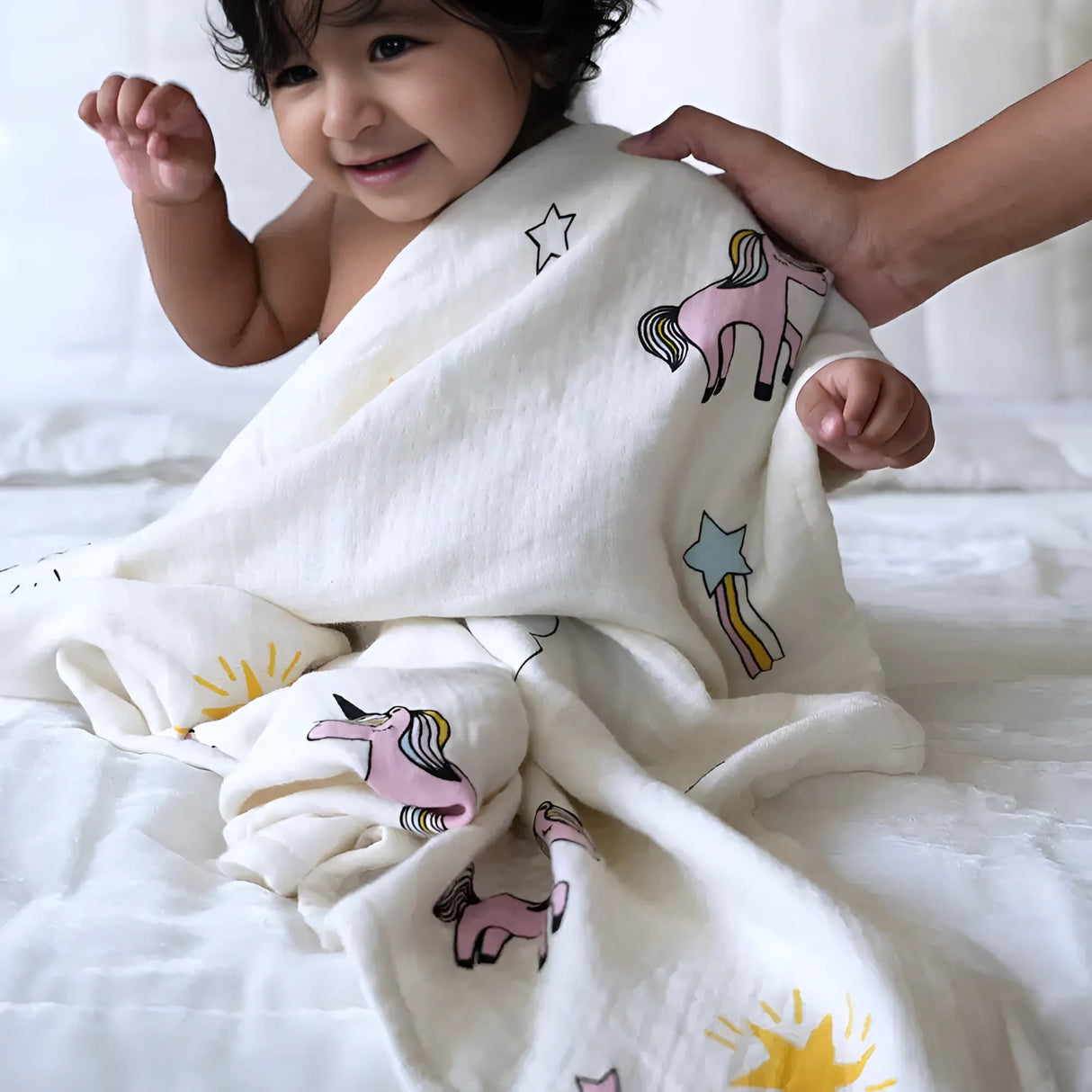 Doctor Towels Bamboo Baby Towel 75 X 75 cm - Unicorn Magic - Image 4 - Buy Online at Chera Home Junction Coimbatore