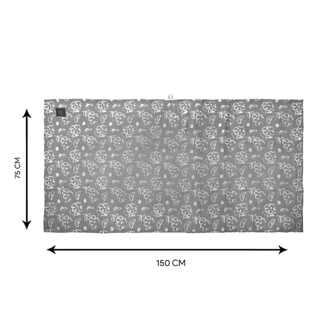 Doctor Towels Banana Jacquard Floral Bath Towel 75X150cm-Charcoal_Dimension