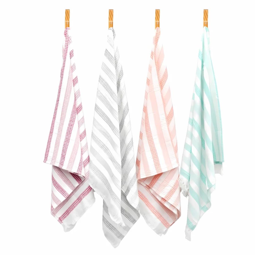 Doctor Towels Stripe Waffle Weave Bath Towel 70X140cm-Red_Features1