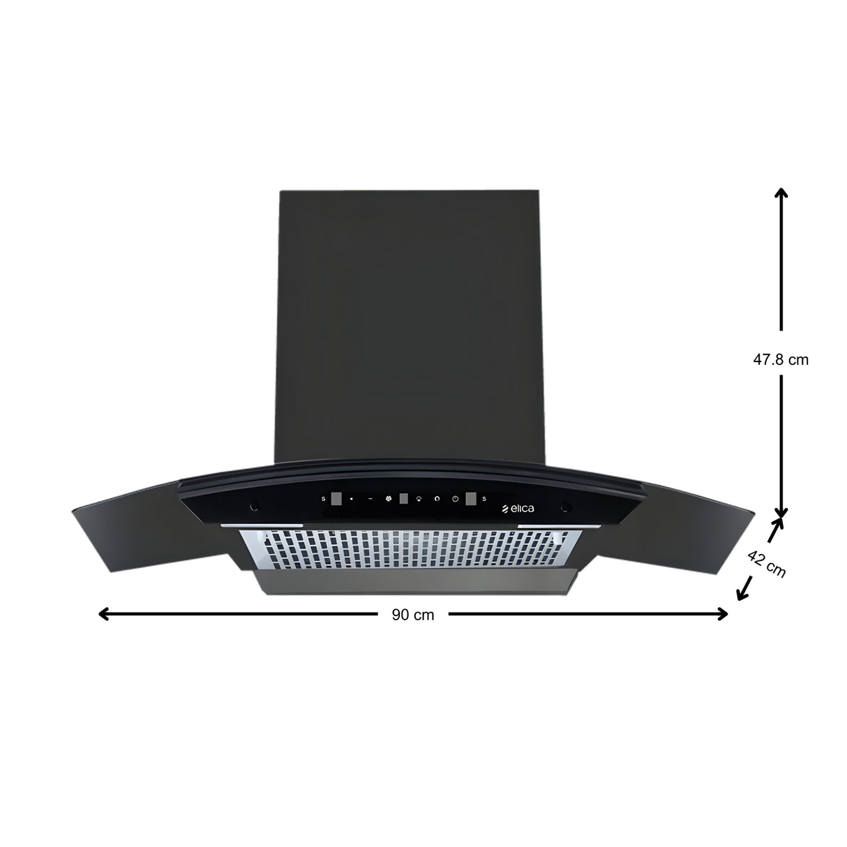 Elica WDFL 900 BLDC HAC LTW MS Nero 90 cm Wall Mounted Chimney – Black_3