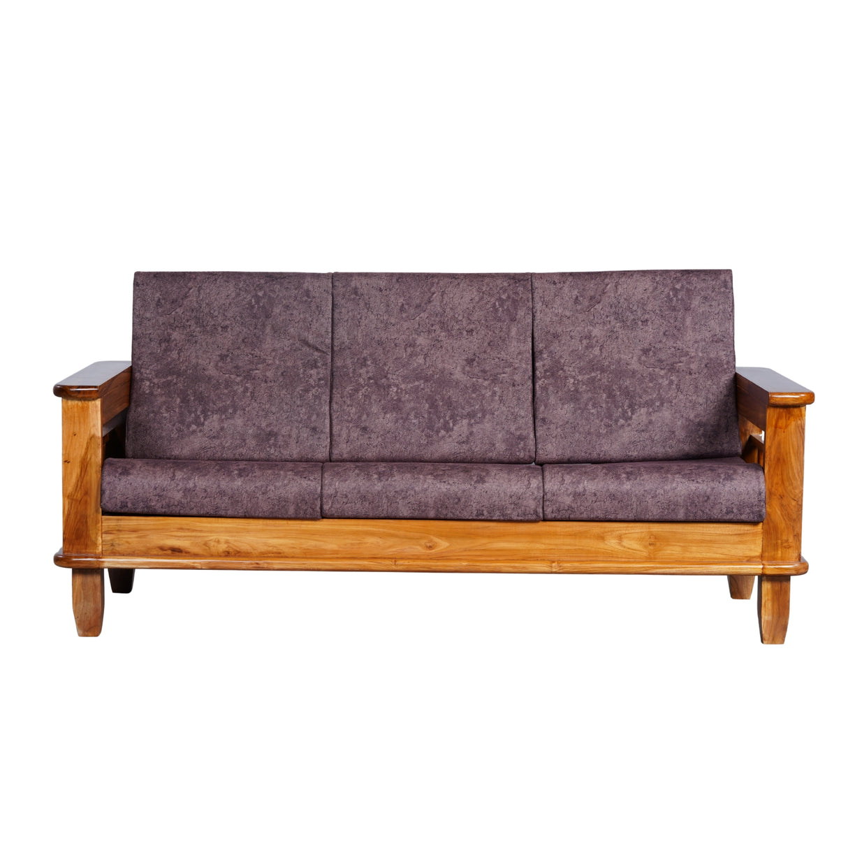 Emerald Wooden Sofa (3+1+1-Seater) - Natural Finish