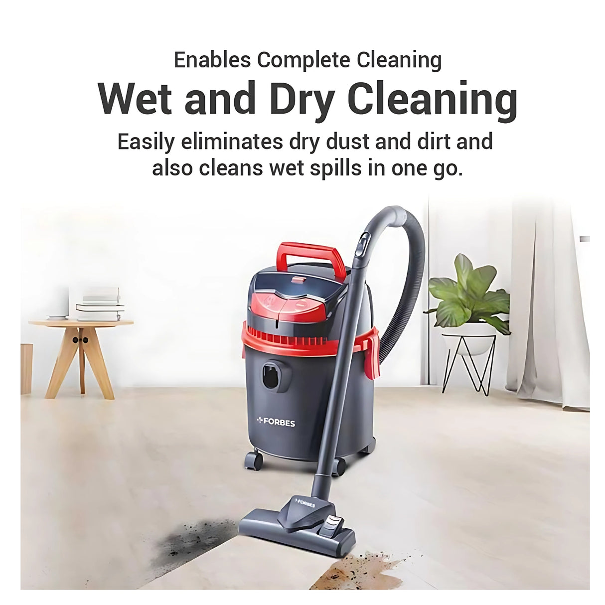 FORBES Trendy Wet & Dry DX 8 L Vacuum Cleaner - Red and Black_5