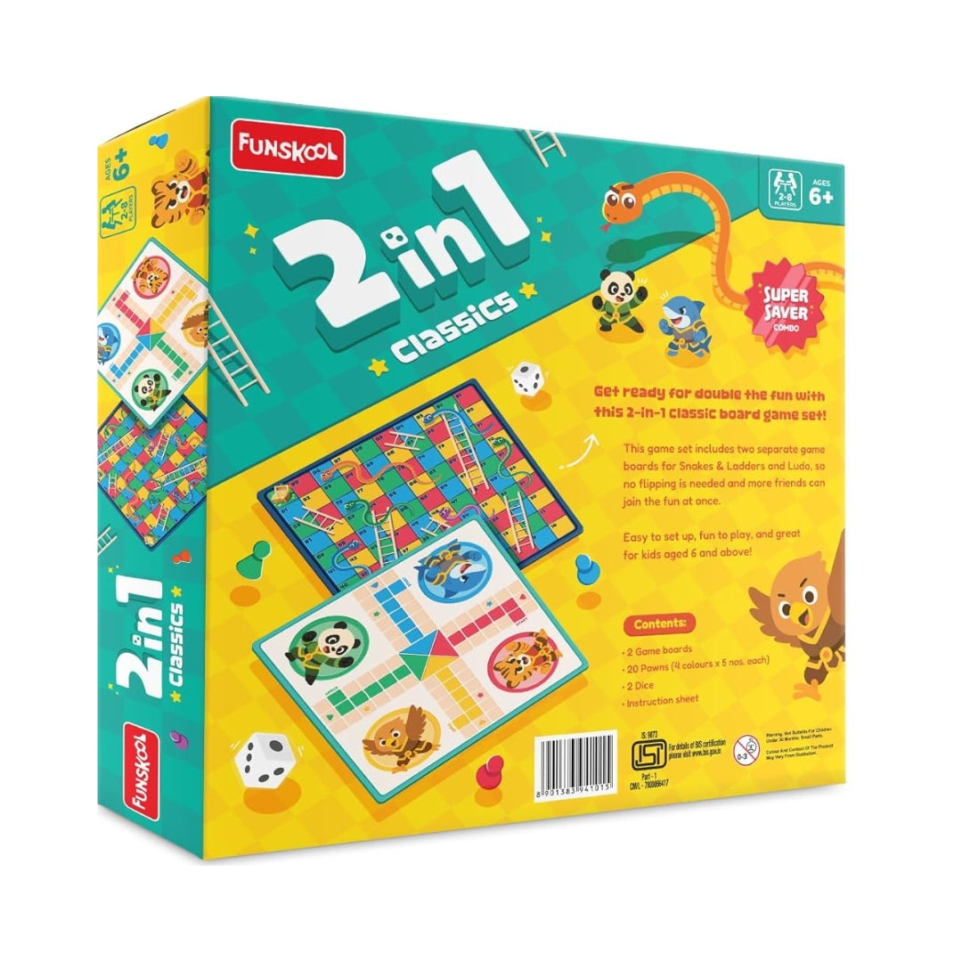 Funskool 2 In 1 Snakes and Ladder + Ludo Combo_3