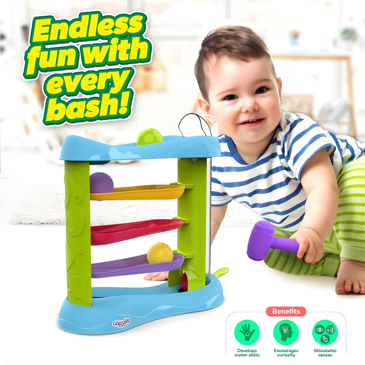 Funskool Giggles Bash and Pop Slide Tower_6