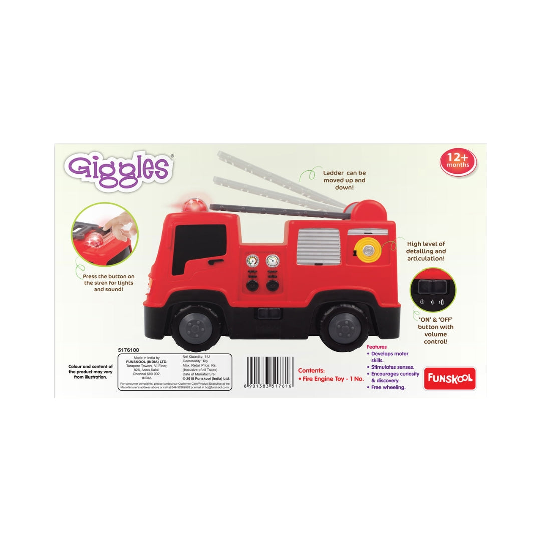 Funskool Giggles Fire Engine - Red and Black_4