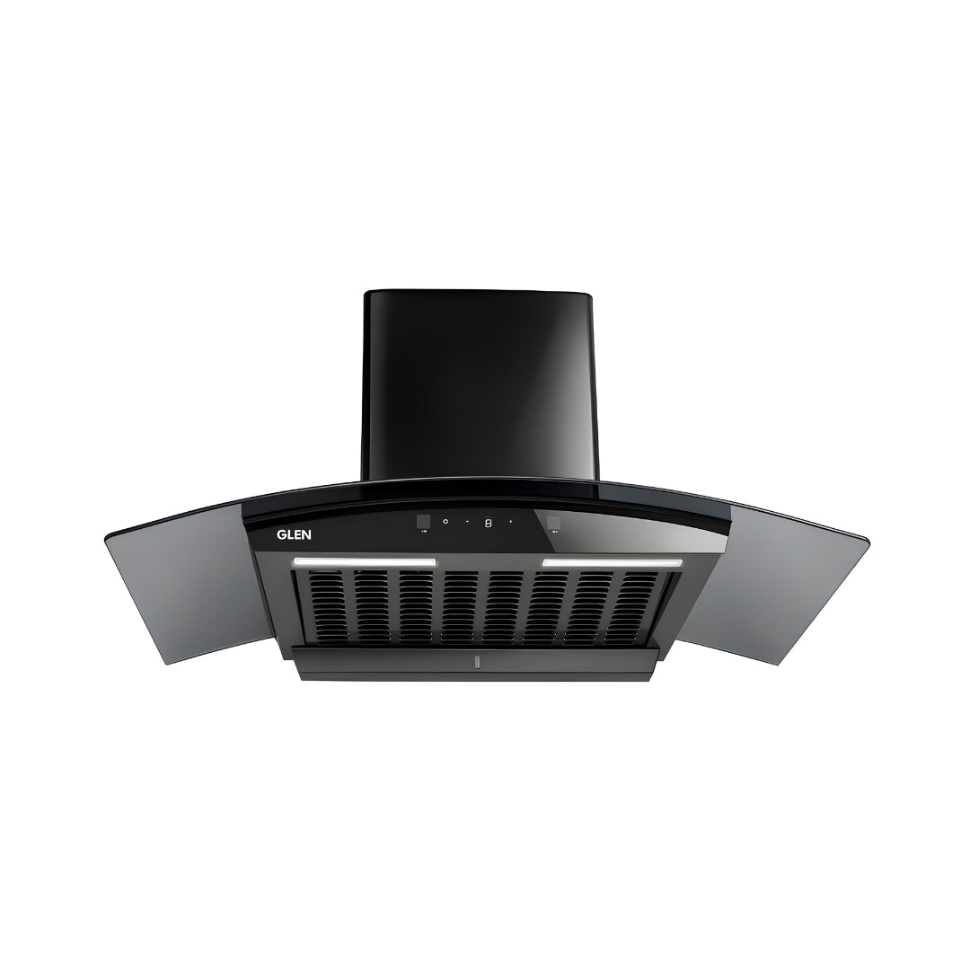 Glen 6058 DI BL AC 90 cm Auto-Clean Filterless Chimney – Black_Front View