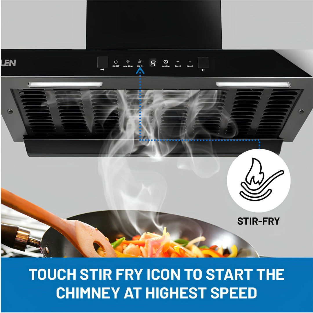 Glen Cooker Hood Chimney 90 1600 - Black_2