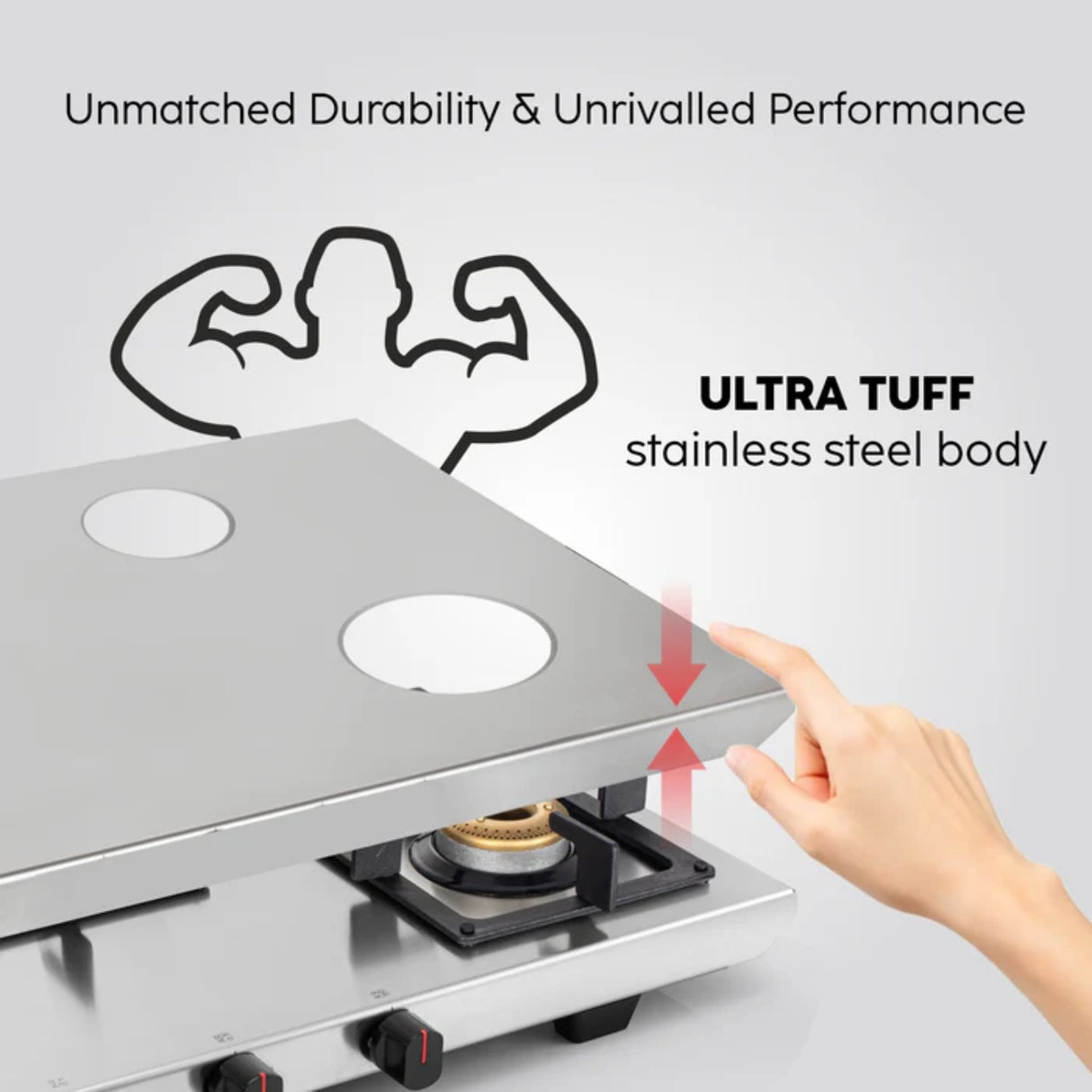 Glen GL 1053 77 Ultra Tuff Stainless Steel 3-Burner Gas Stove – Silver_6