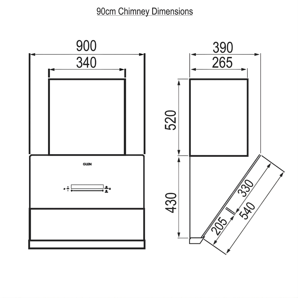 Glen GL 6074 BLDC AC 90 cm Filterless Auto-Clean Kitchen Chimney – Black_7