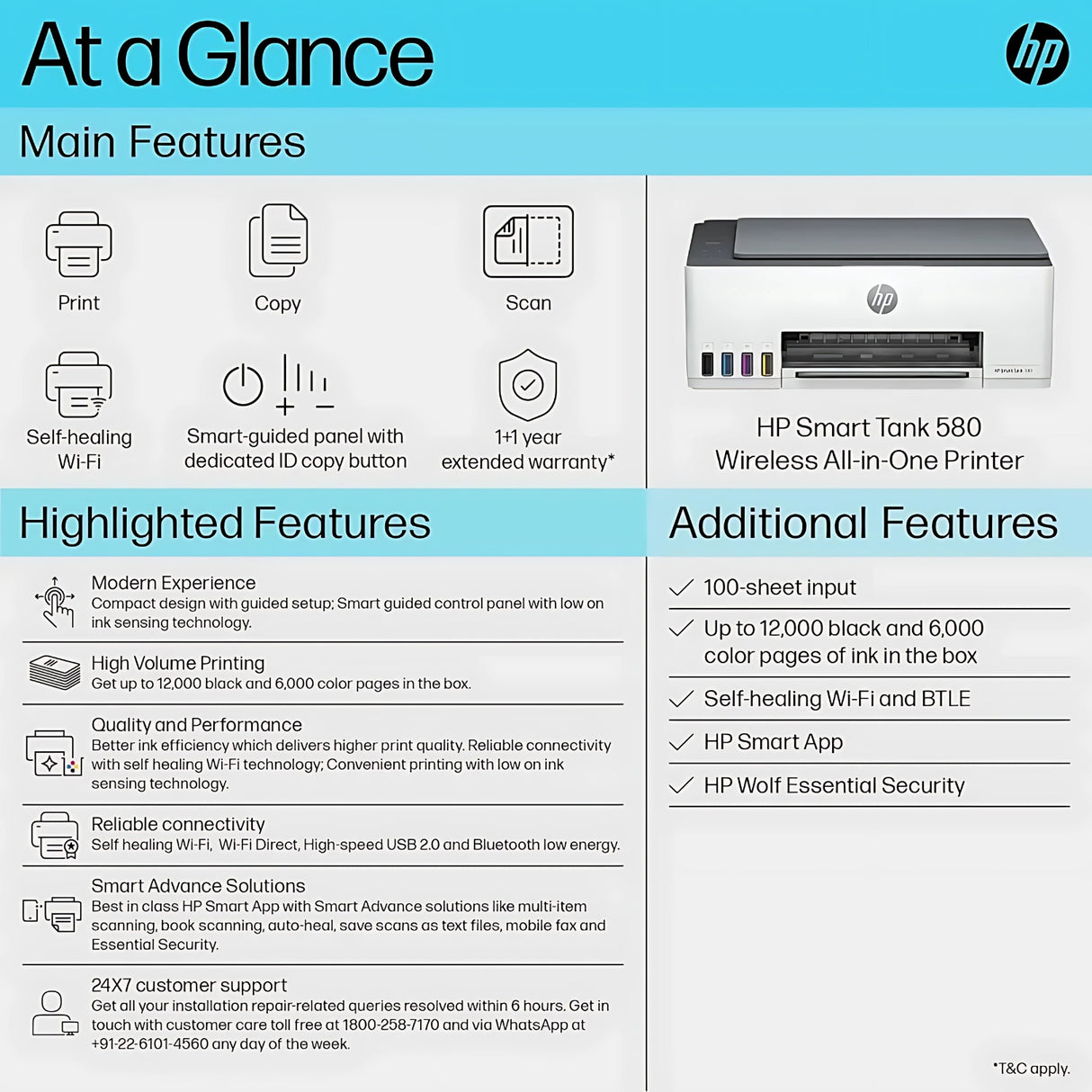 HP Smart Tank 580 All-in-One Wireless Printer - White_7