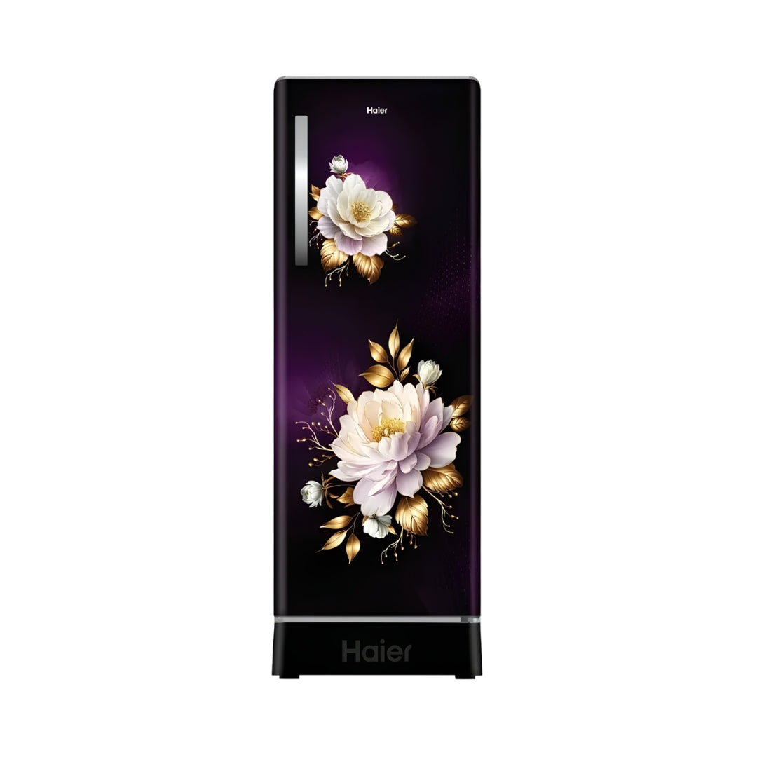 HaierHRD-2365PPFA-NSingleDoorRefrigeratorwithBaseDrawer215L-PurpleFreesia_FrontView_1