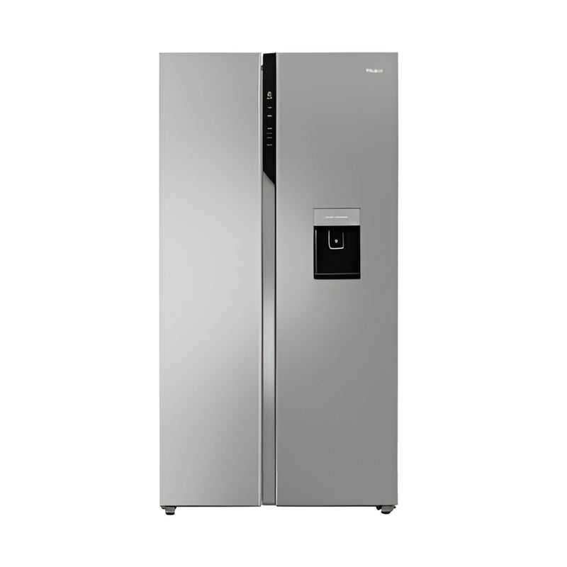 Haier 596L Side-by-Side Refrigerator (HRS-682SWDU1) – Shiny Steel Finish