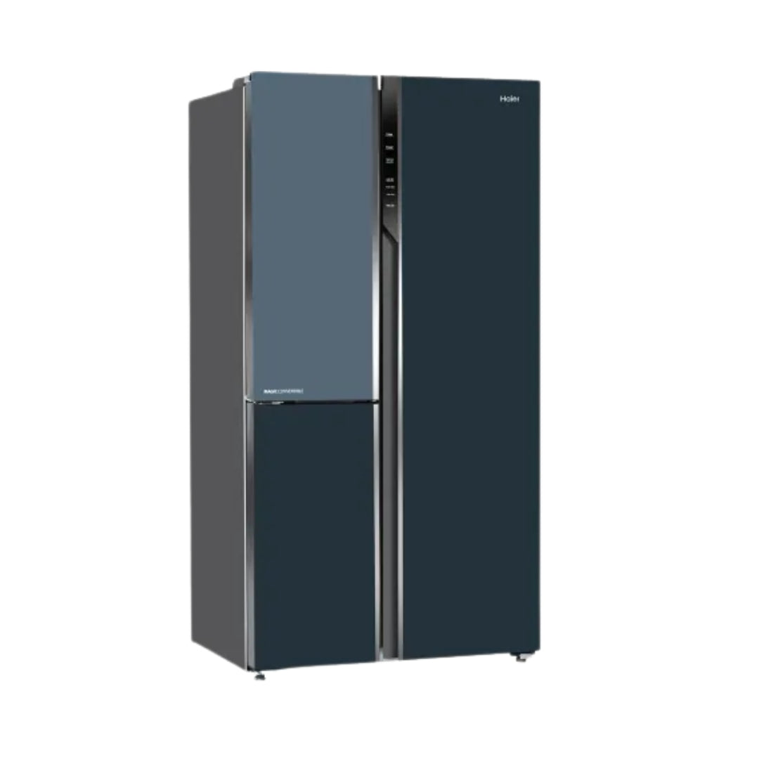 Haier HRT-683GOGU1 Three Door Vogue Side by Side Refrigerator 598 L - Grey Onyx Glass_Left View
