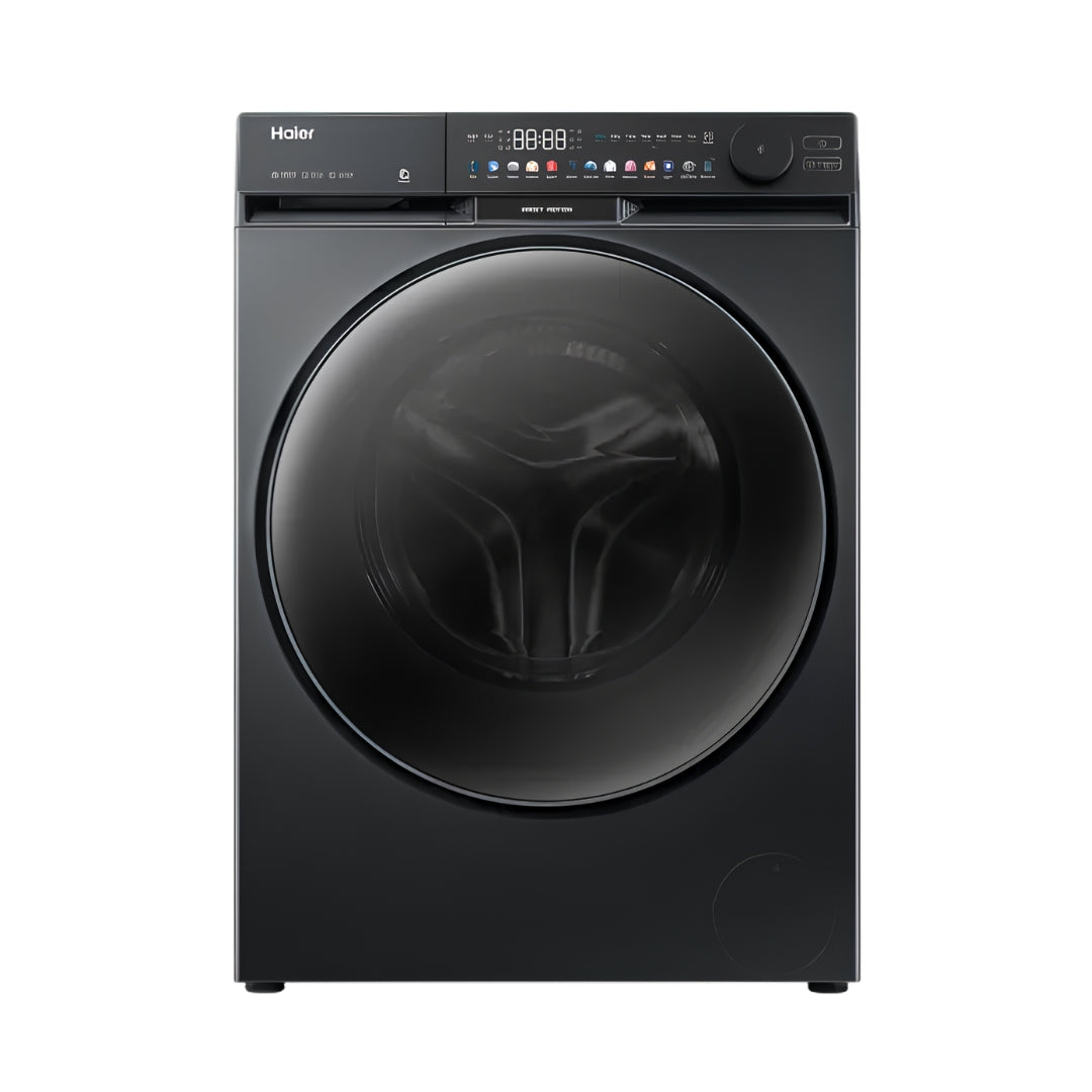 Haier HW120-DM14F9PBKU1 Fully Automatic Front Load Washing Machine 12 Kg - Black_Front View