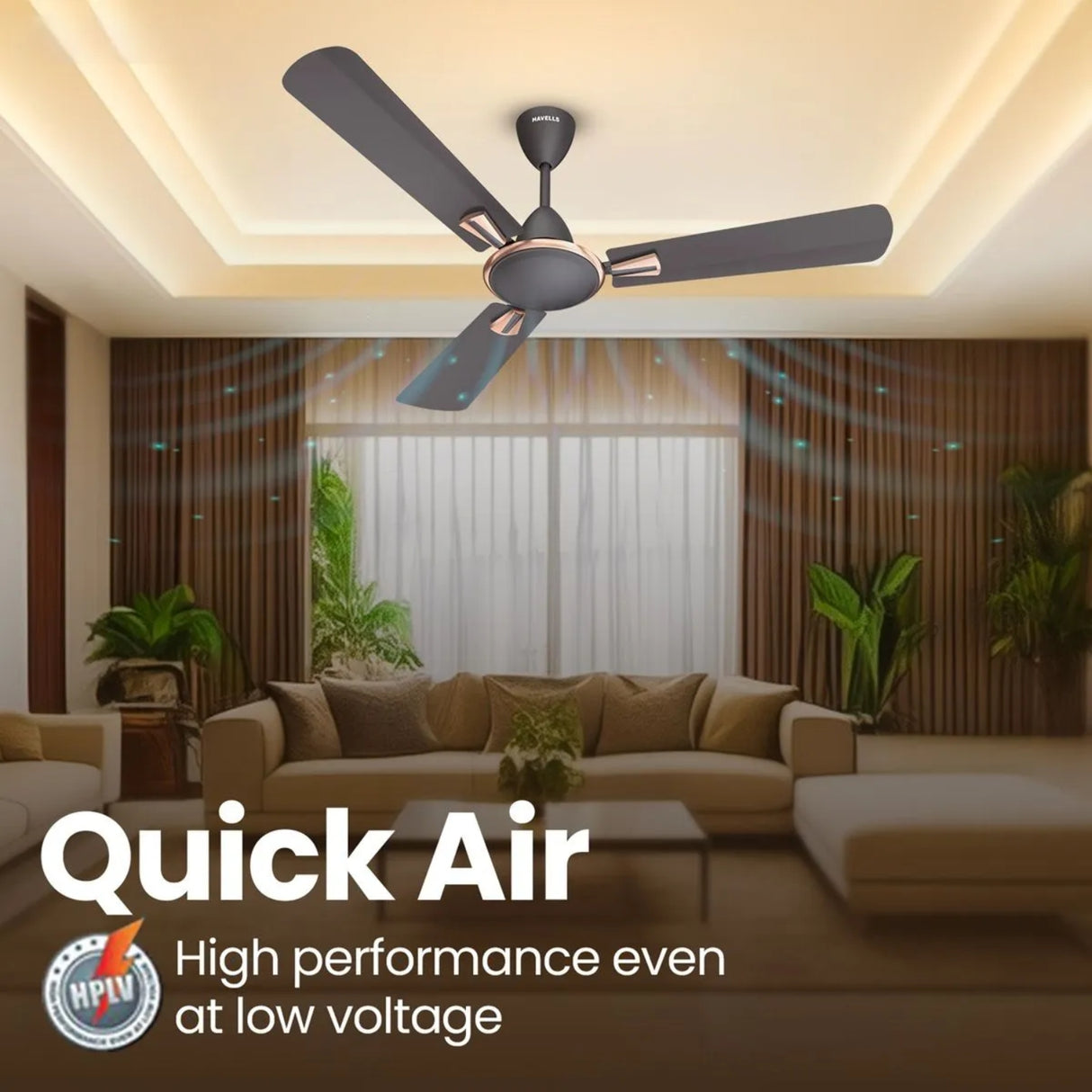 Havells Quick Air Ceiling Fans 1200 mm - Smoke Brown_5