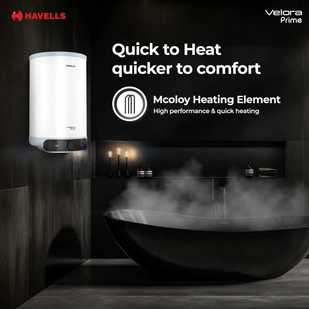 Havells Velora Prime Water Heater 10 L – White and Blue_7