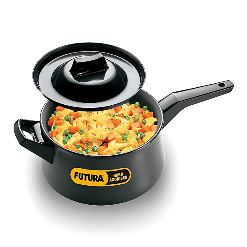 Hawkins Futura Hard Anodised Handi Saucepan with Hard Anodised Lid 3 L - Black