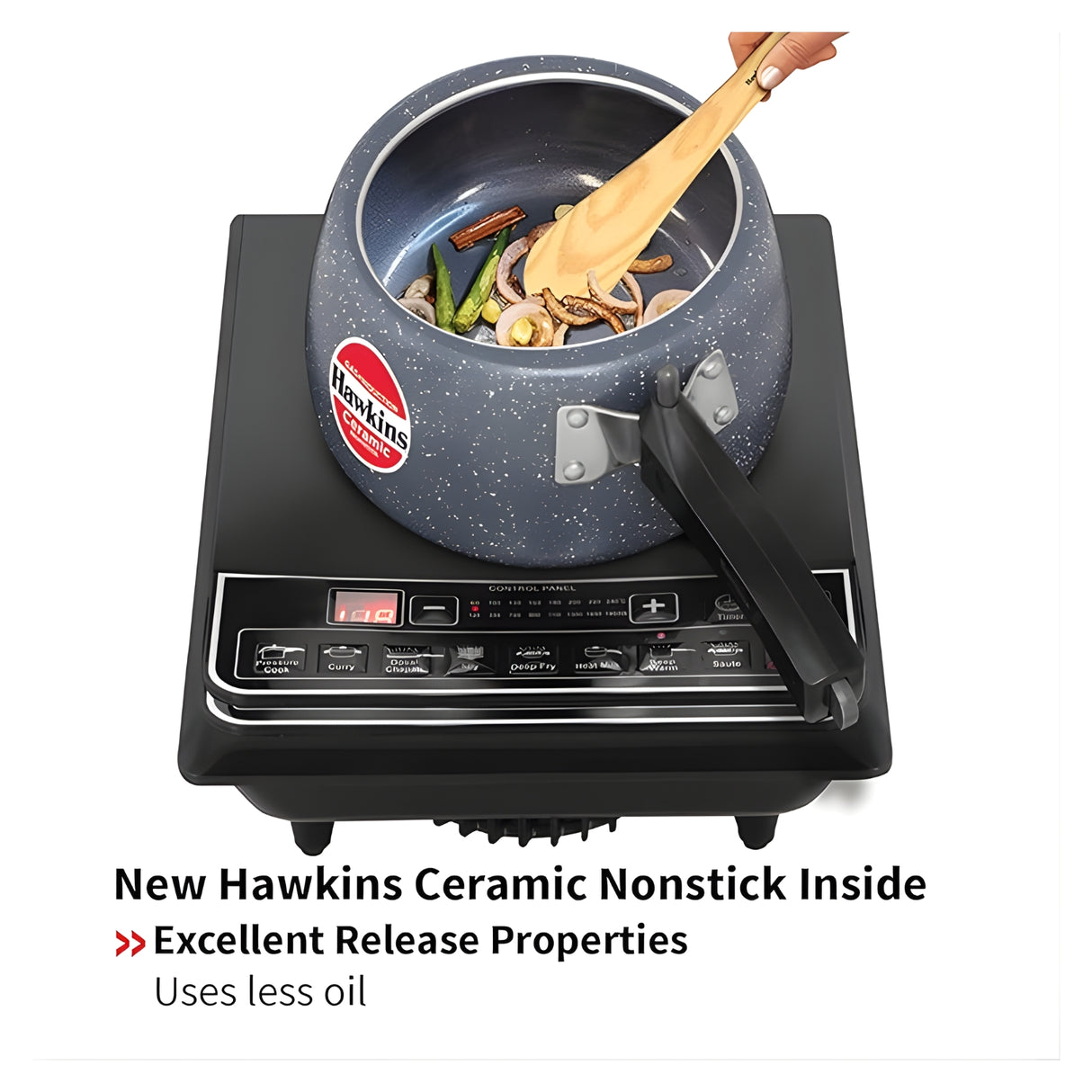 Hawkins Ceramic Nonstick Pressure Cooker (ICC30) 3 L - Grey_5
