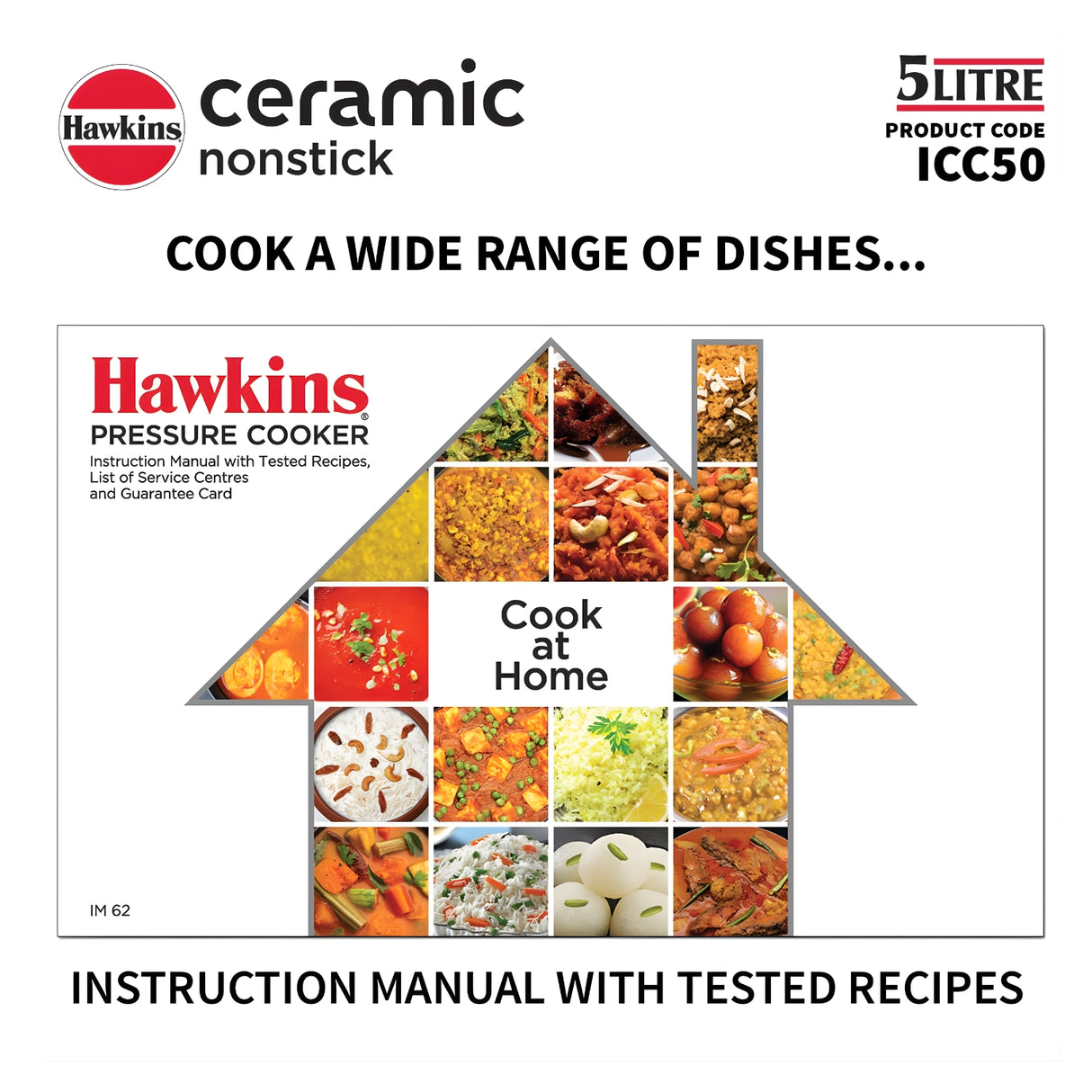 Hawkins Ceramic Nonstick Pressure Cooker (ICC50) 5 L - Grey_10