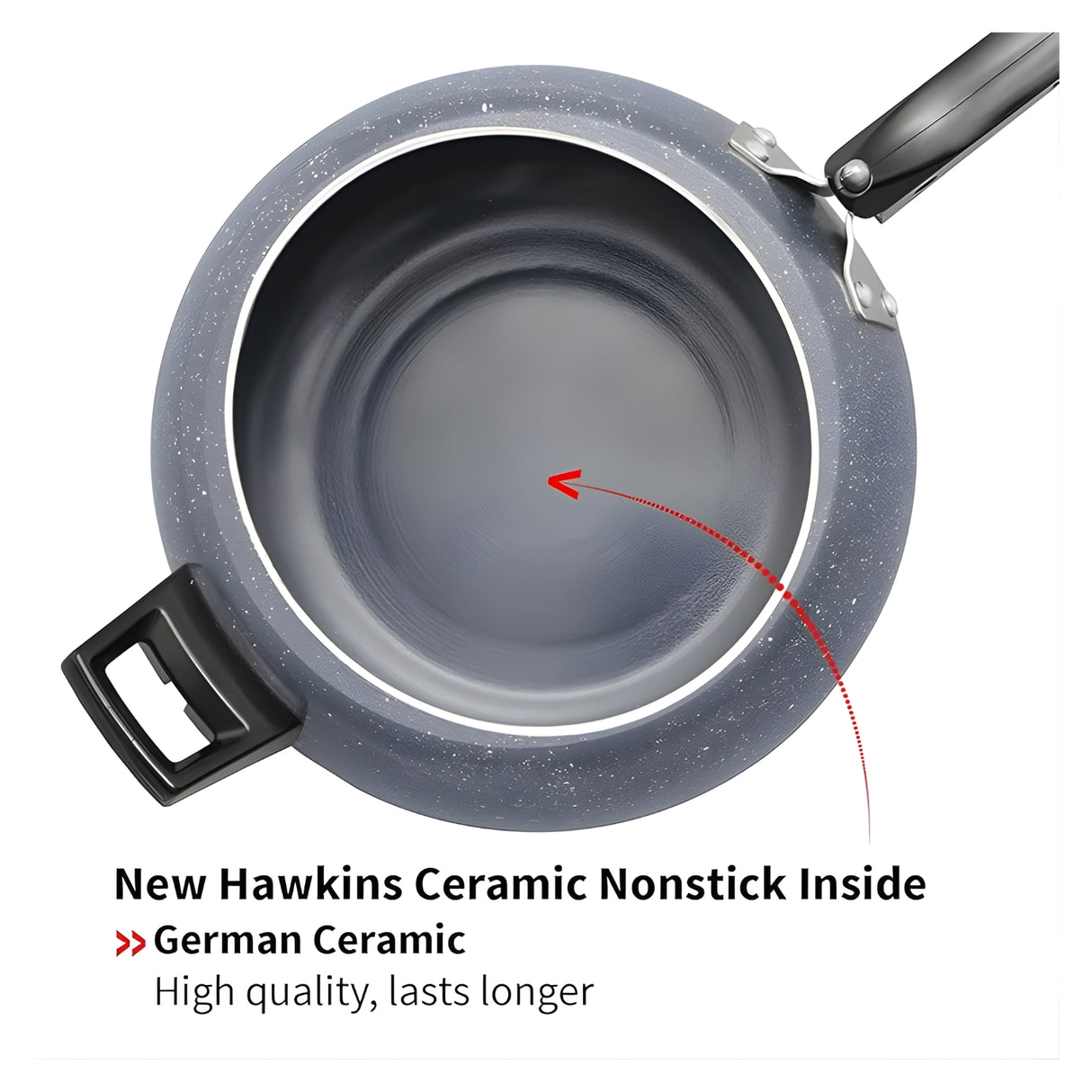 Hawkins Ceramic Nonstick Pressure Cooker (ICC50) 5 L - Grey_4