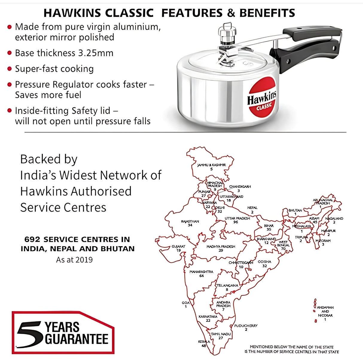 Hawkins Classic Aluminium Pressure Cooker (CL15) 1.5 L_3