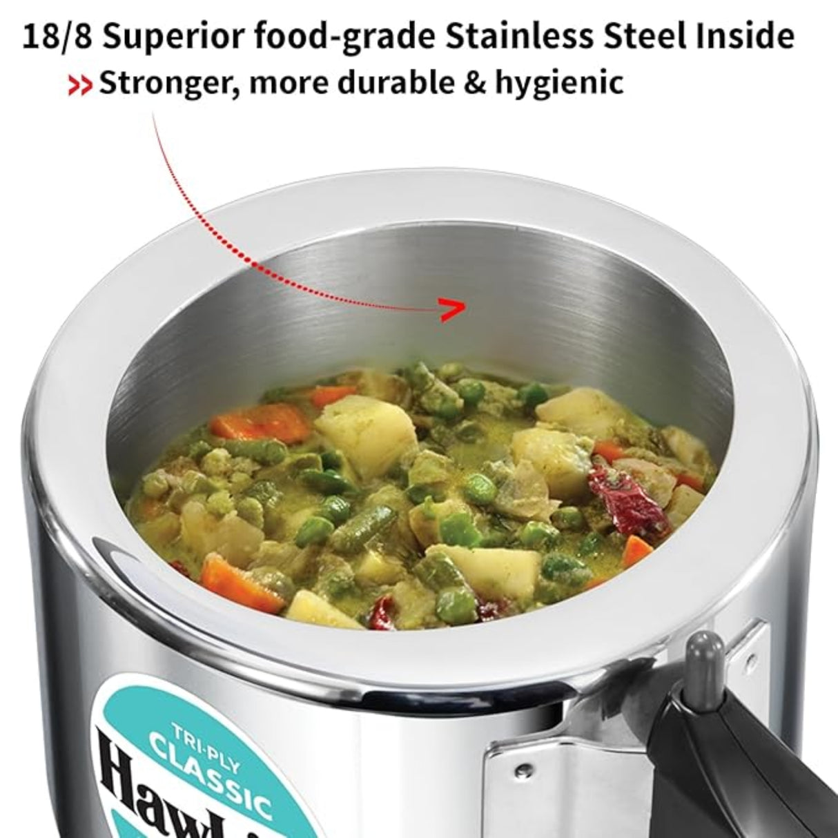 Hawkins Classic Triply Stainless Steel Pressure Cooker (SSTCL20) 2 L_4