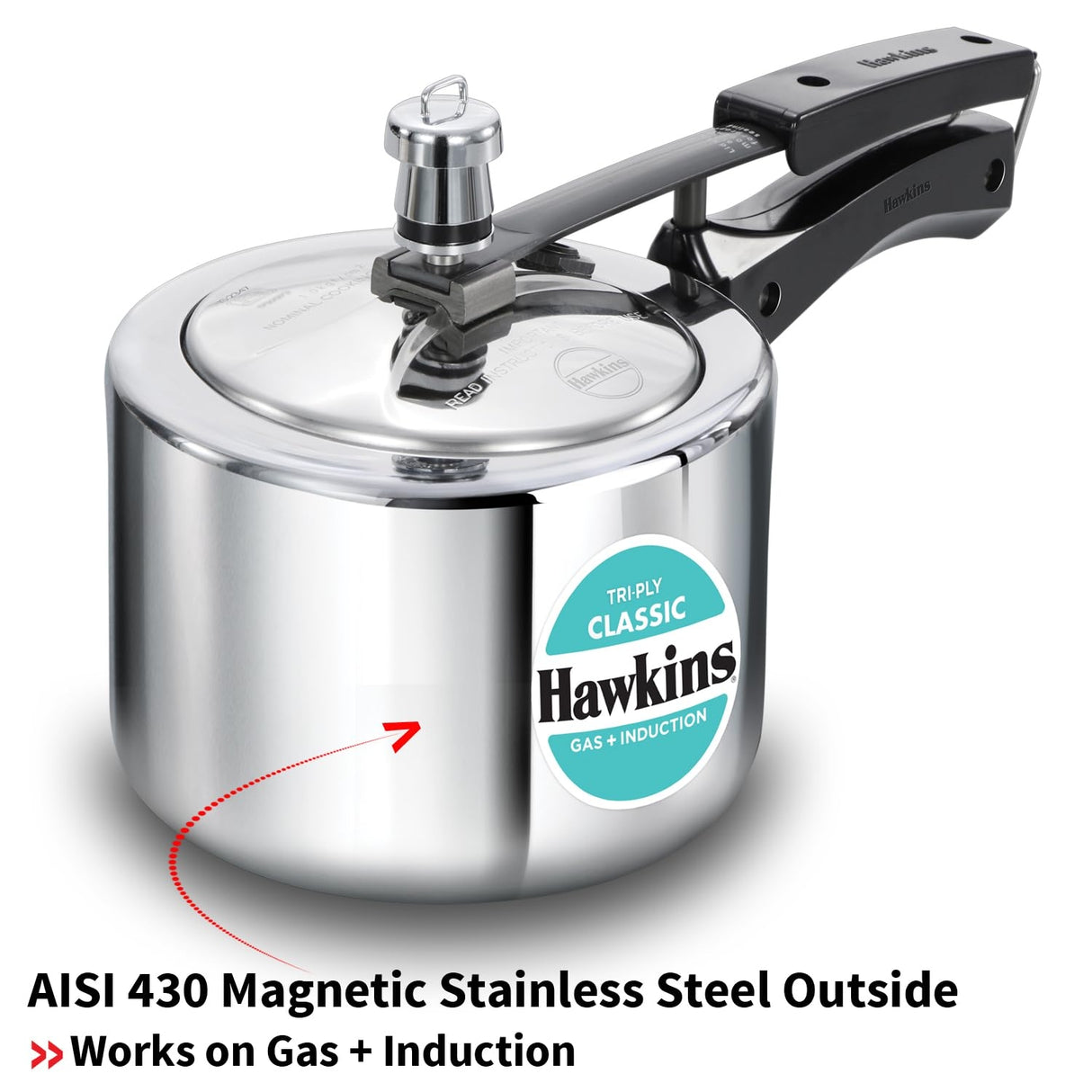 Hawkins Classic Triply Stainless Steel Pressure Cooker (SSTCL20) 2 L_6