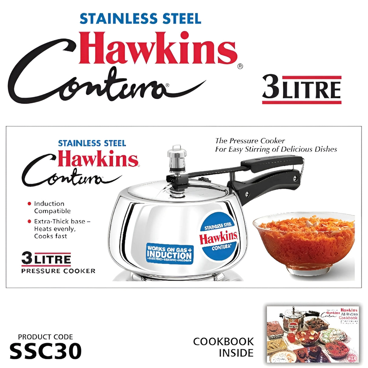 Hawkins Contura SS Pressure Cooker (SSC30) 3 L_2