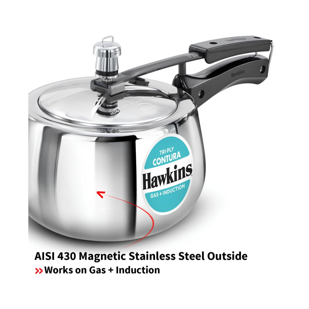 Hawkins Contura Triply Stainless Steel Pressure Cooker (SSTCO30) 3 L_Features6