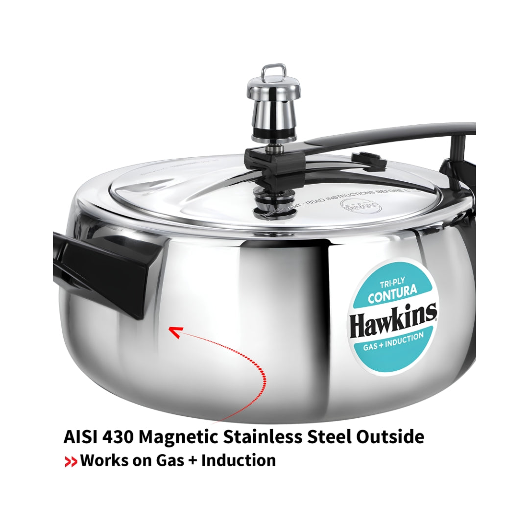 Hawkins Contura Triply Stainless Steel Pressure Cooker (SSTCO35) 3.5 L_Features6