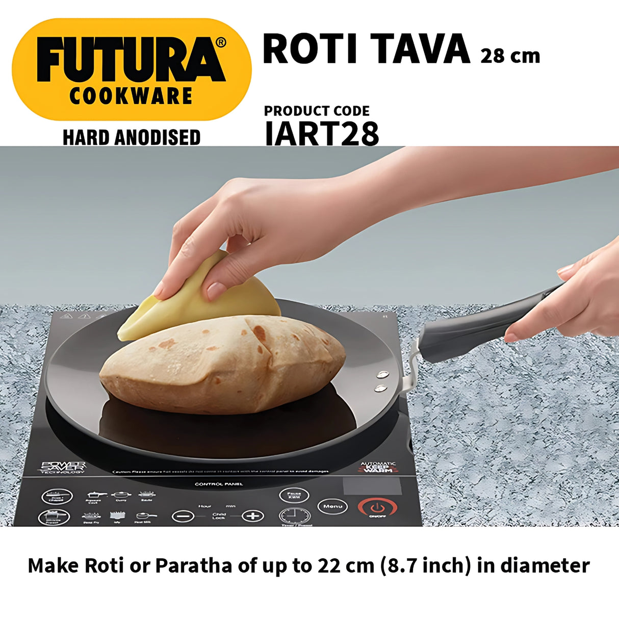 Hawkins Futura Hard Anodised Induction Roti Tawa (IART28) 28 cm - Black_3