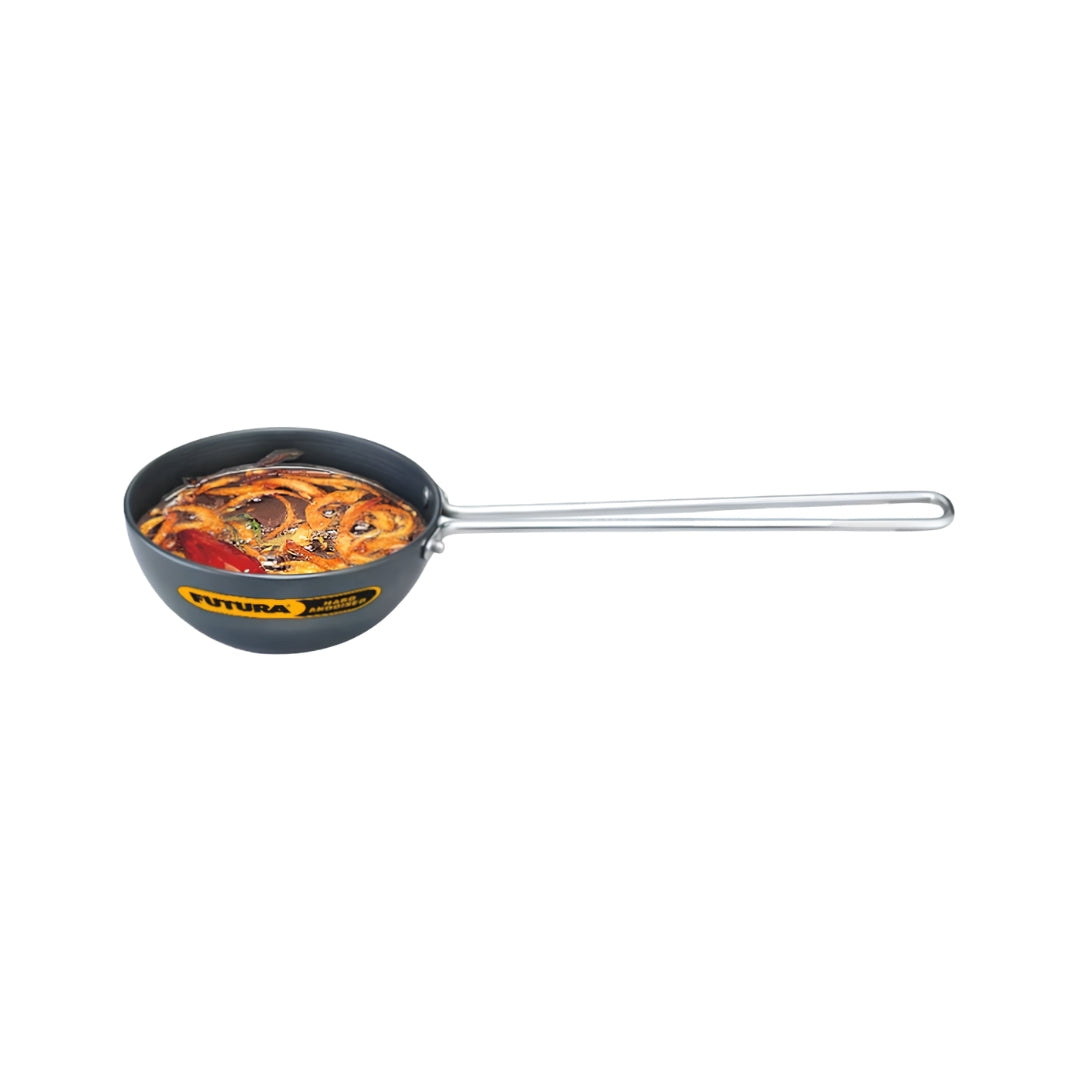 Hawkins Futura Hard Anodised Tadka Pan (ATP2) 12 cm \ 0.48 L - Black_Front View