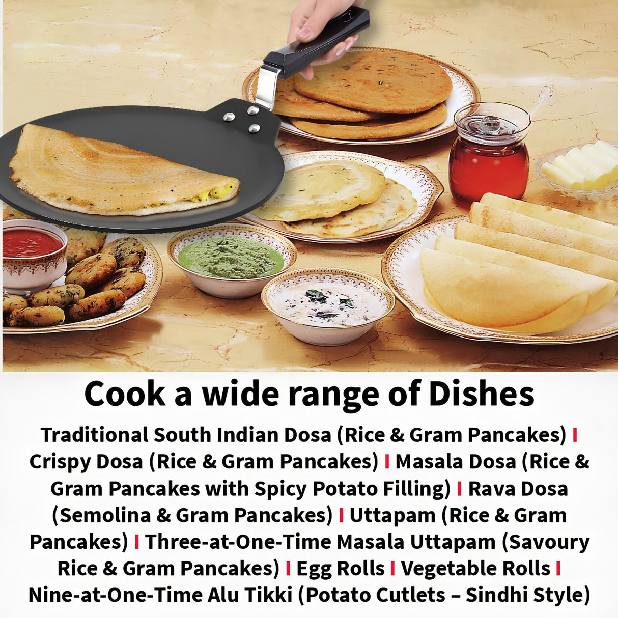 Hawkins Futura Non Stick Dosa (INDT30) Tawa 30 cm 3.7 L – Black_5