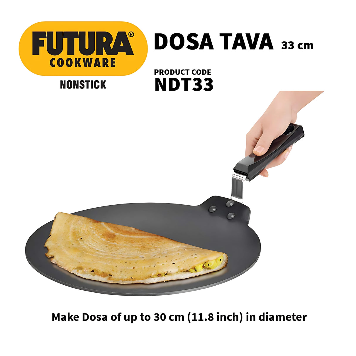 Hawkins Futura Non Stick Dosa Tawa (NDT3333) cm - Black_2