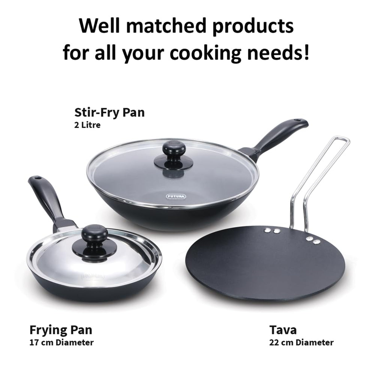 Hawkins Futura Non Stick Kitchen (24NSGP) Gift Set 3 Piece - Black_2