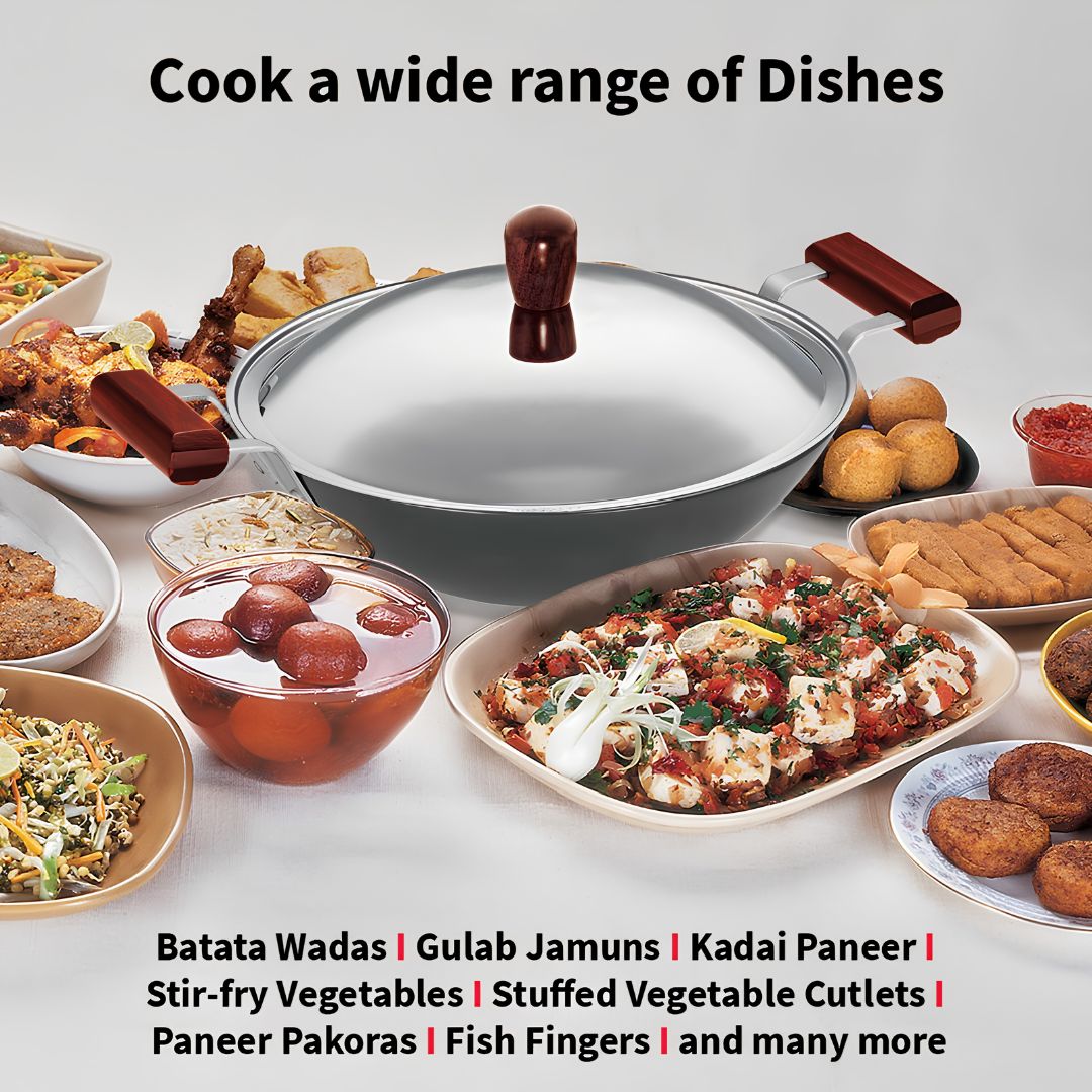 Hawkins Hard Anodised Flat Bottom Deep Fry Pan with SS Lid (IAD25S) 26 cm_Features 3