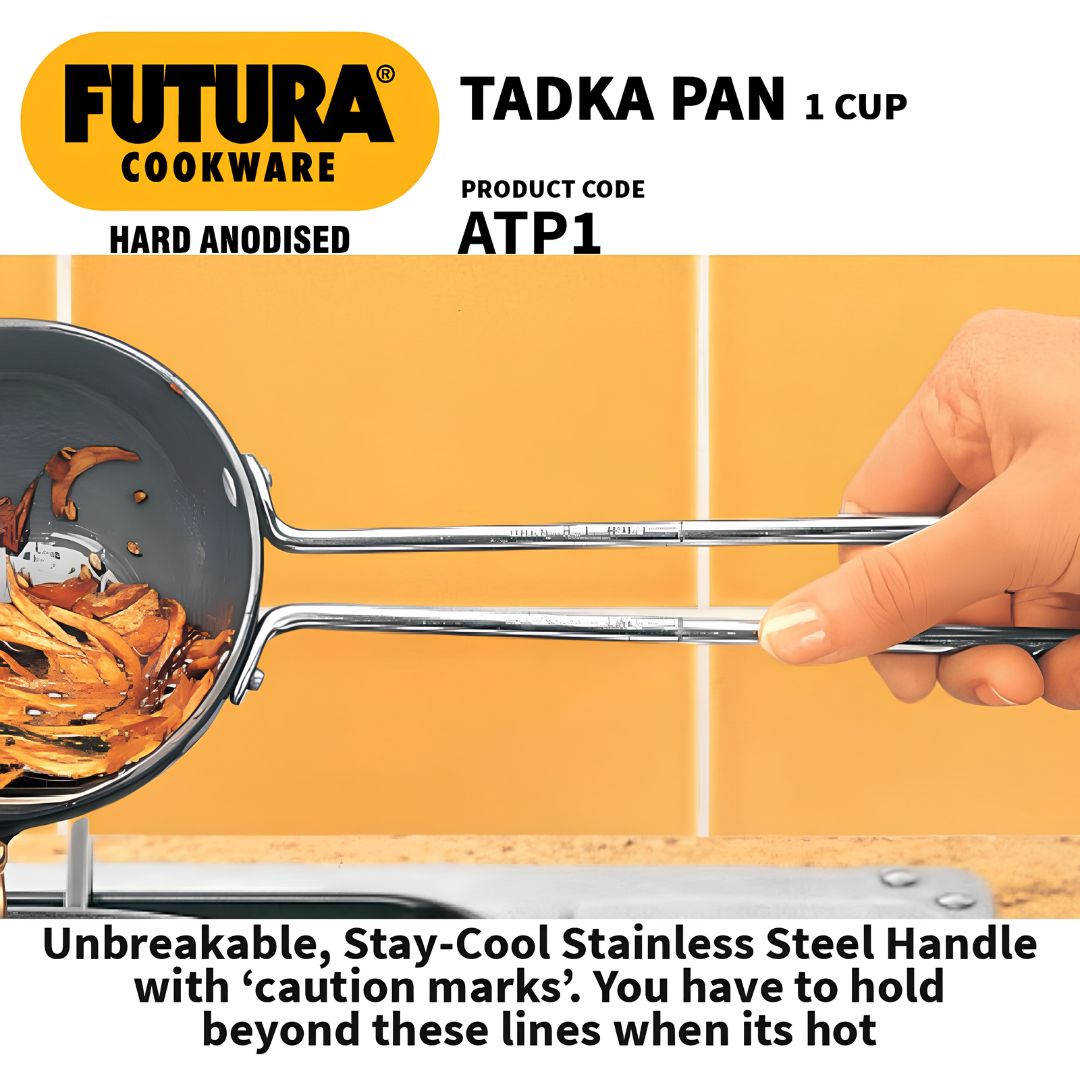 Hawkins Hard Anodised Tadka Pan 10 cm _ 0.24 L - Black_Features 2