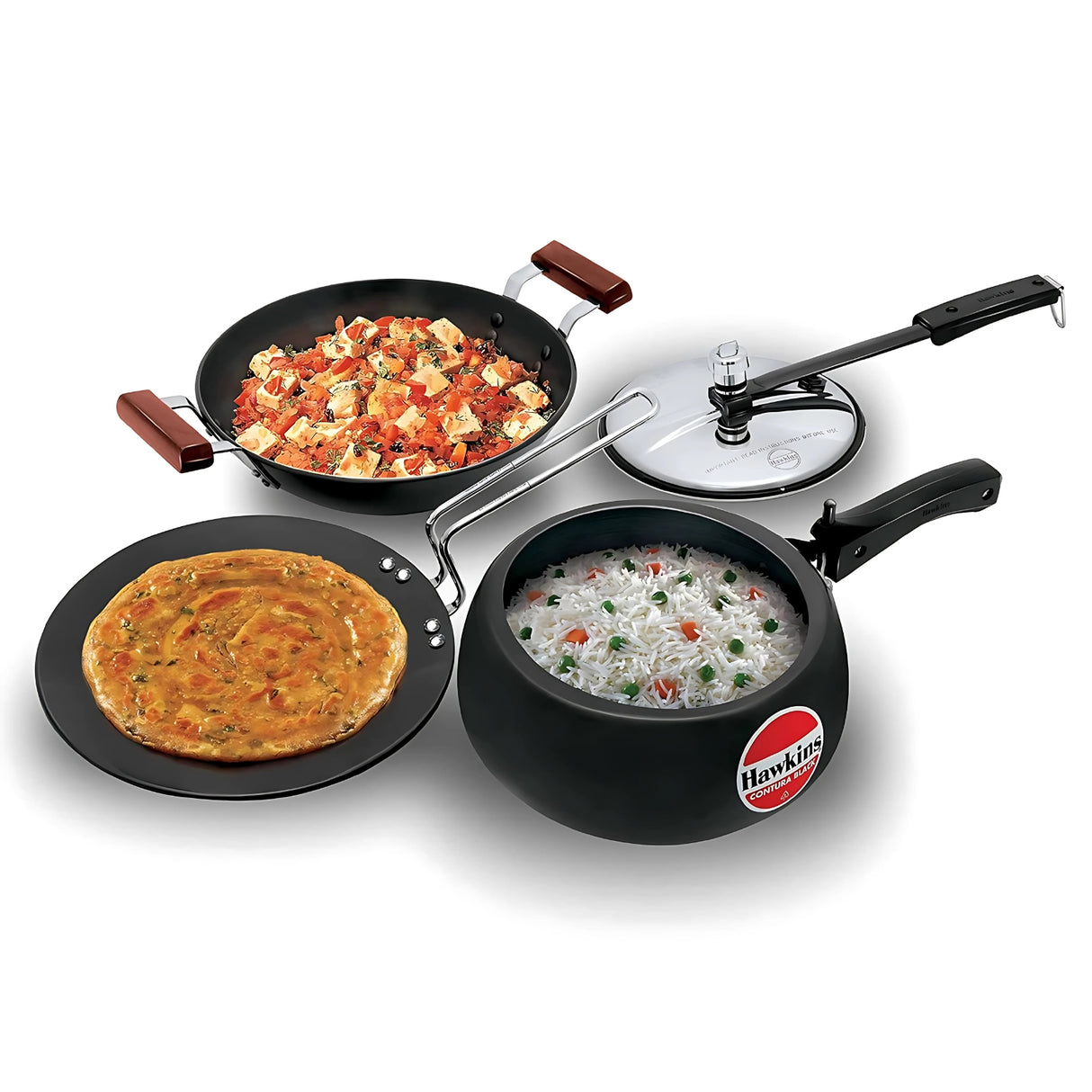 Hawkins Hard Anodised Triniti Kitchen (PCWSET1) Set 3 Piece - Black_1