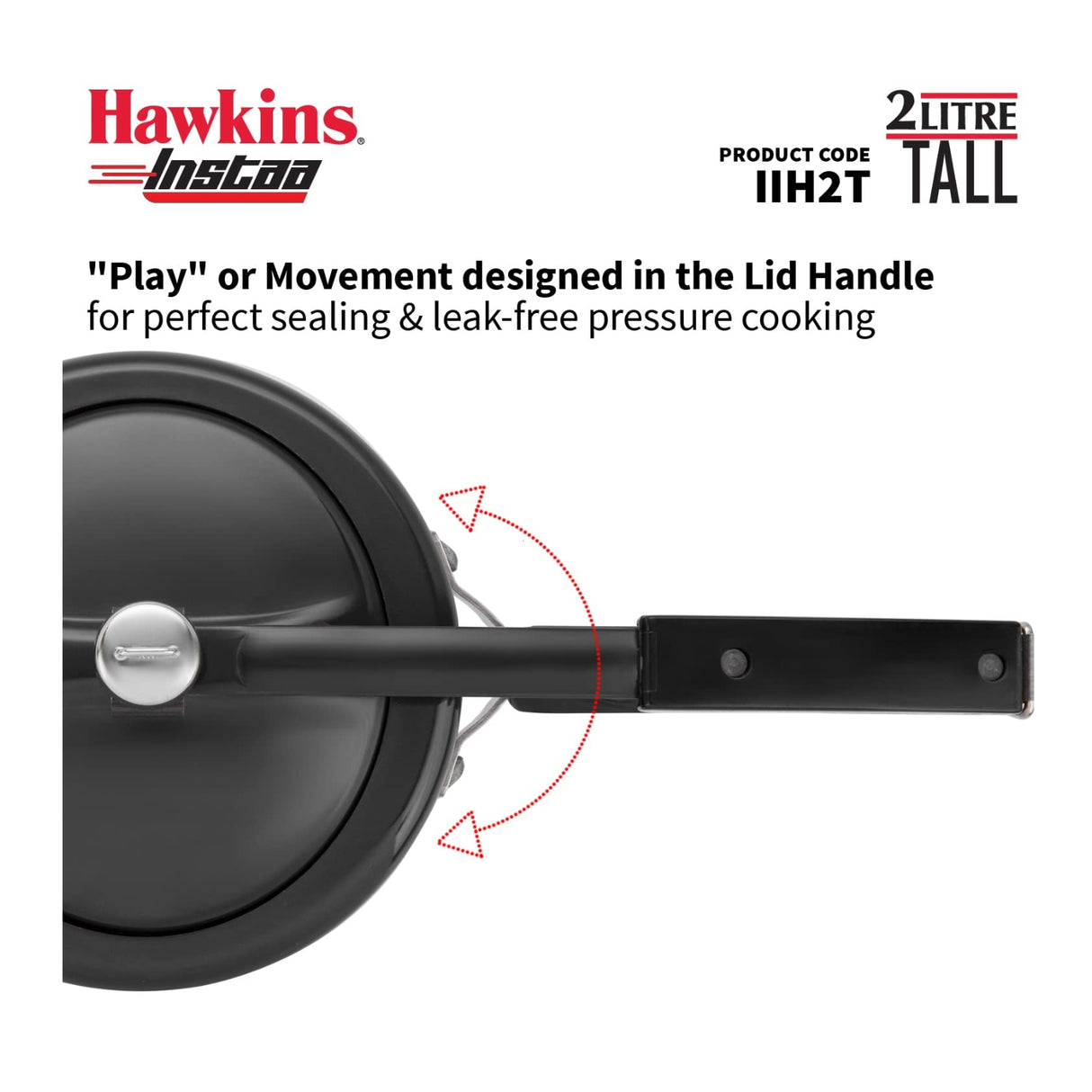 Hawkins Instaa Hard Anodised Tall Pressure Cooker (IIH2T) 2 L - Black_8