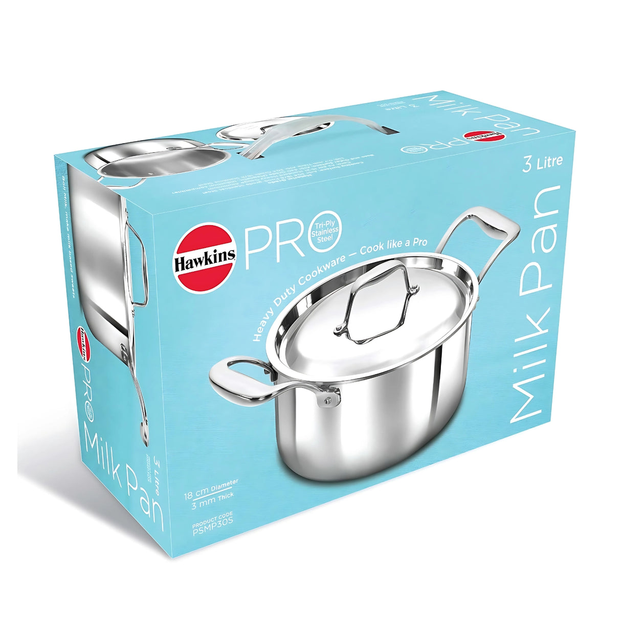 Hawkins Pro Tri-Ply Milk Pan with SS Lid (PSMP30S) 18 cm \ 3 L_10
