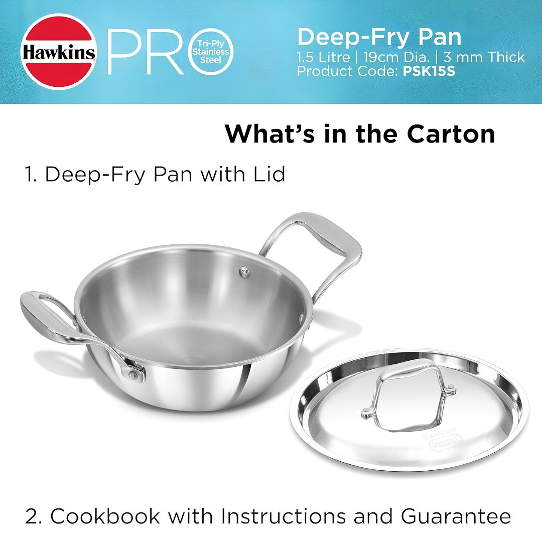 Hawkins Pro Tri-Ply Stainless Steel Deep Fry Pan with Lid (PSK15S) 20 cm_Features_10