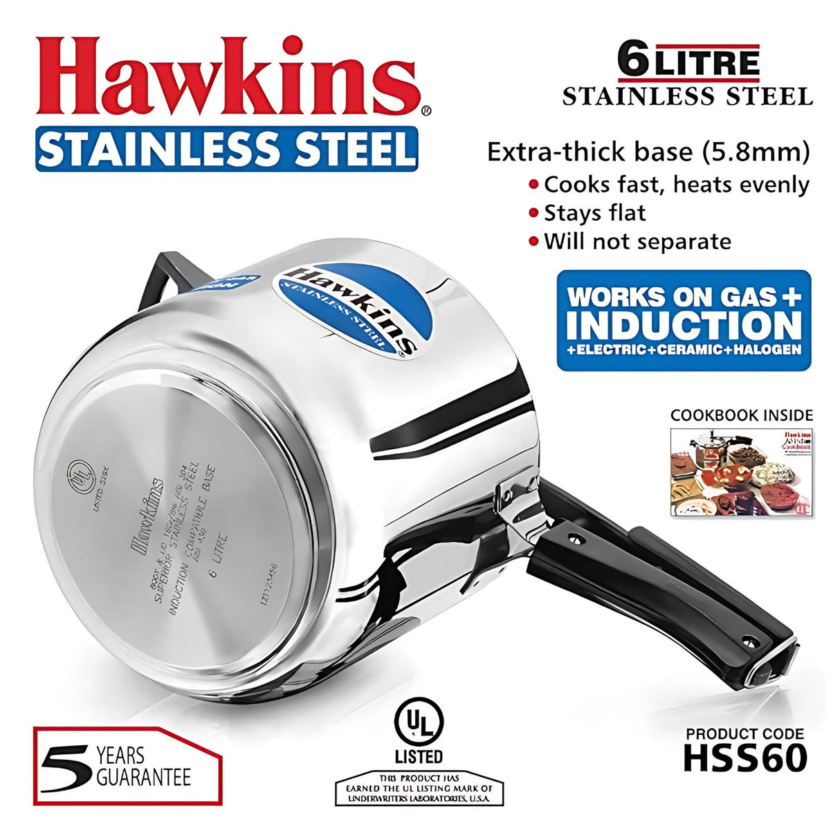 Hawkins SS Pressure Cooker (HSS60) 6 L_2
