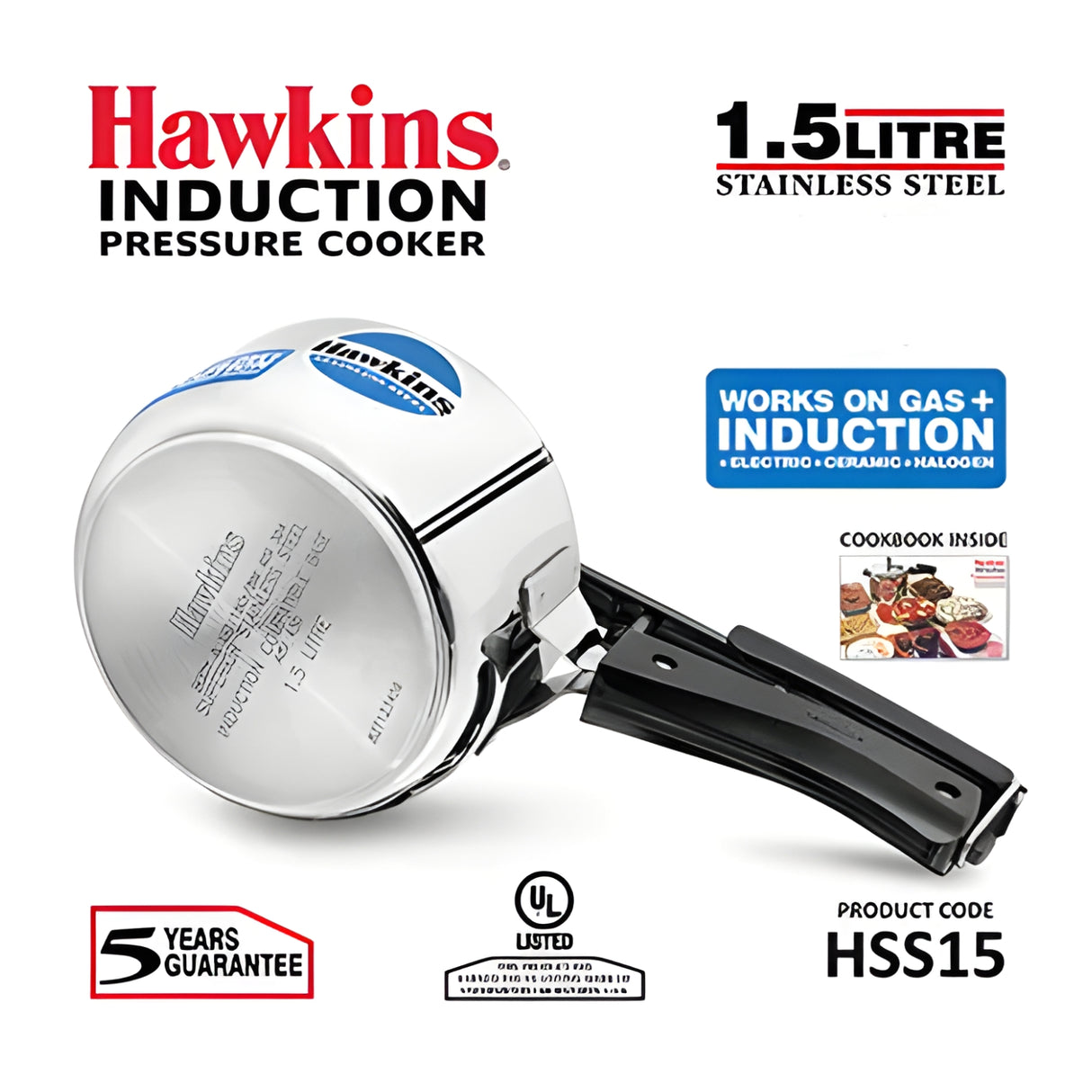 Hawkins Stainless Steel Pressure Cooker (HSS15) 1.5 L_2