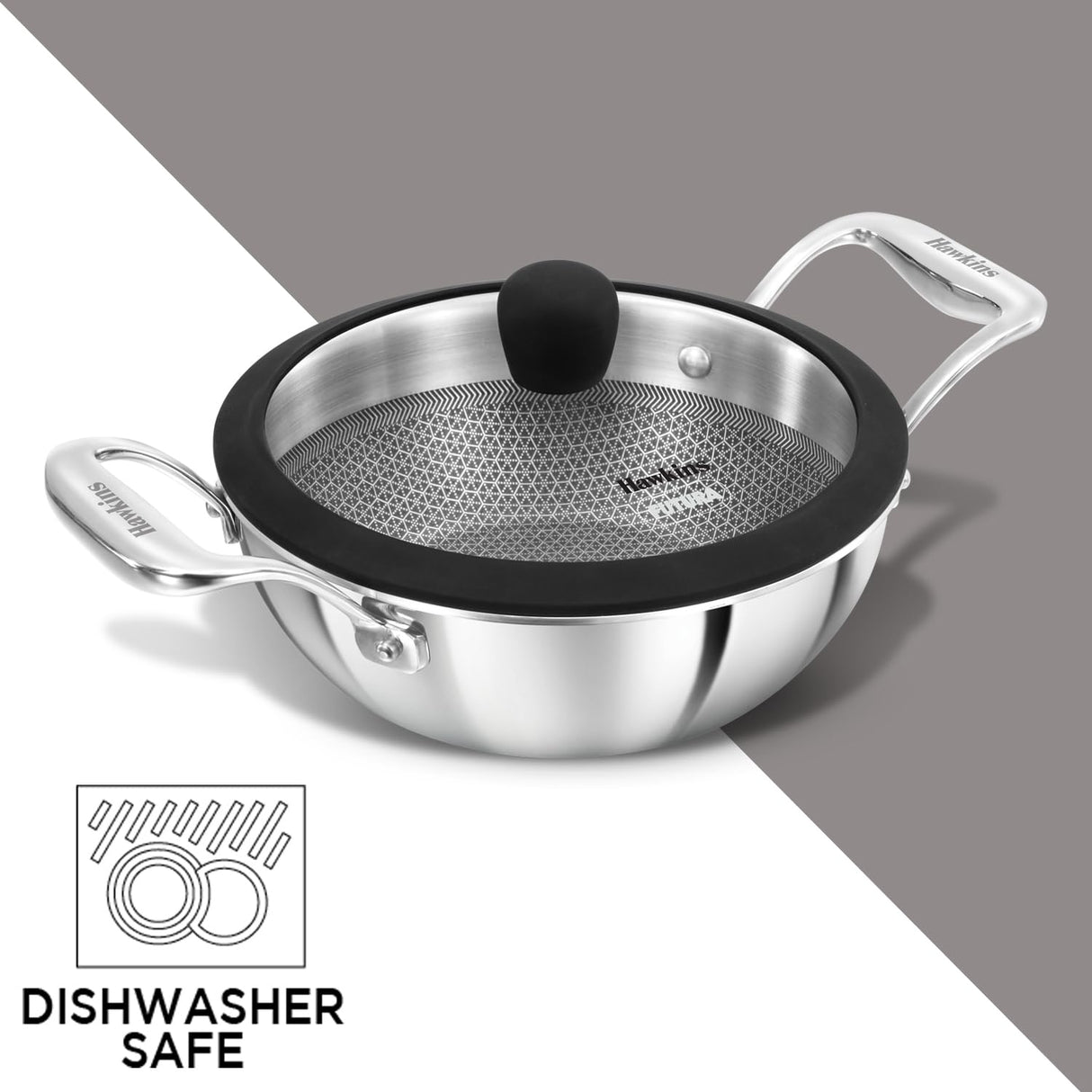 Hawkins Tri-Ply SS Deep Fry Pan with Glass Lid (PSNK15G) 1.5 L_5